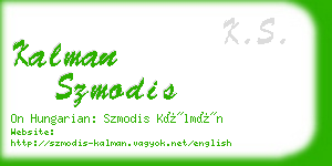 kalman szmodis business card